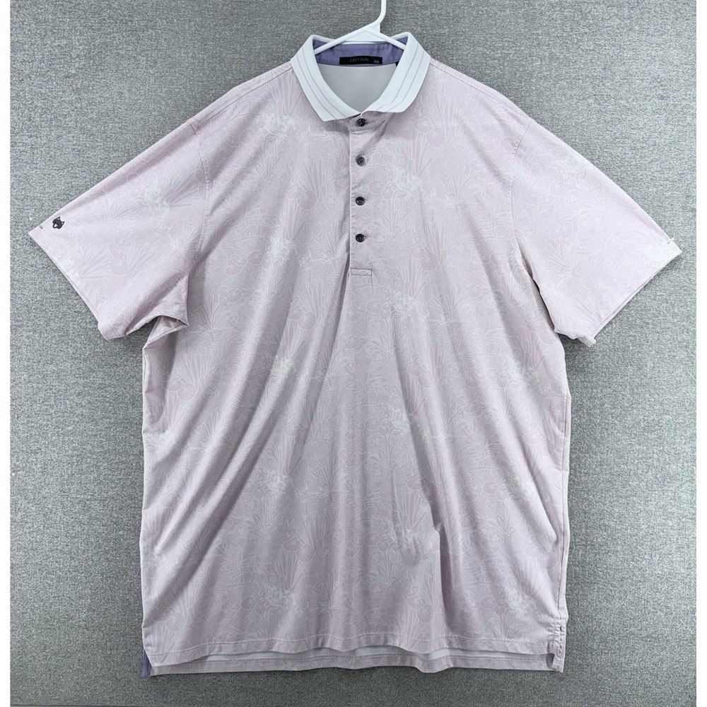 Greyson Golf Polo Shirt Men Size XXL Pink Floral Short Sleeve